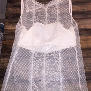 Express sheer tank top w/ built in bralette